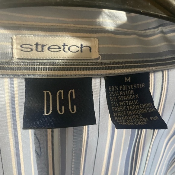 DCC Missy Womens Stretch Blouse Zip-up Striped size medium - Picture 3 of 6